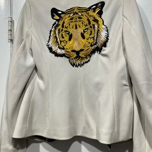 Next Cream Blazer with Embroidered Tiger